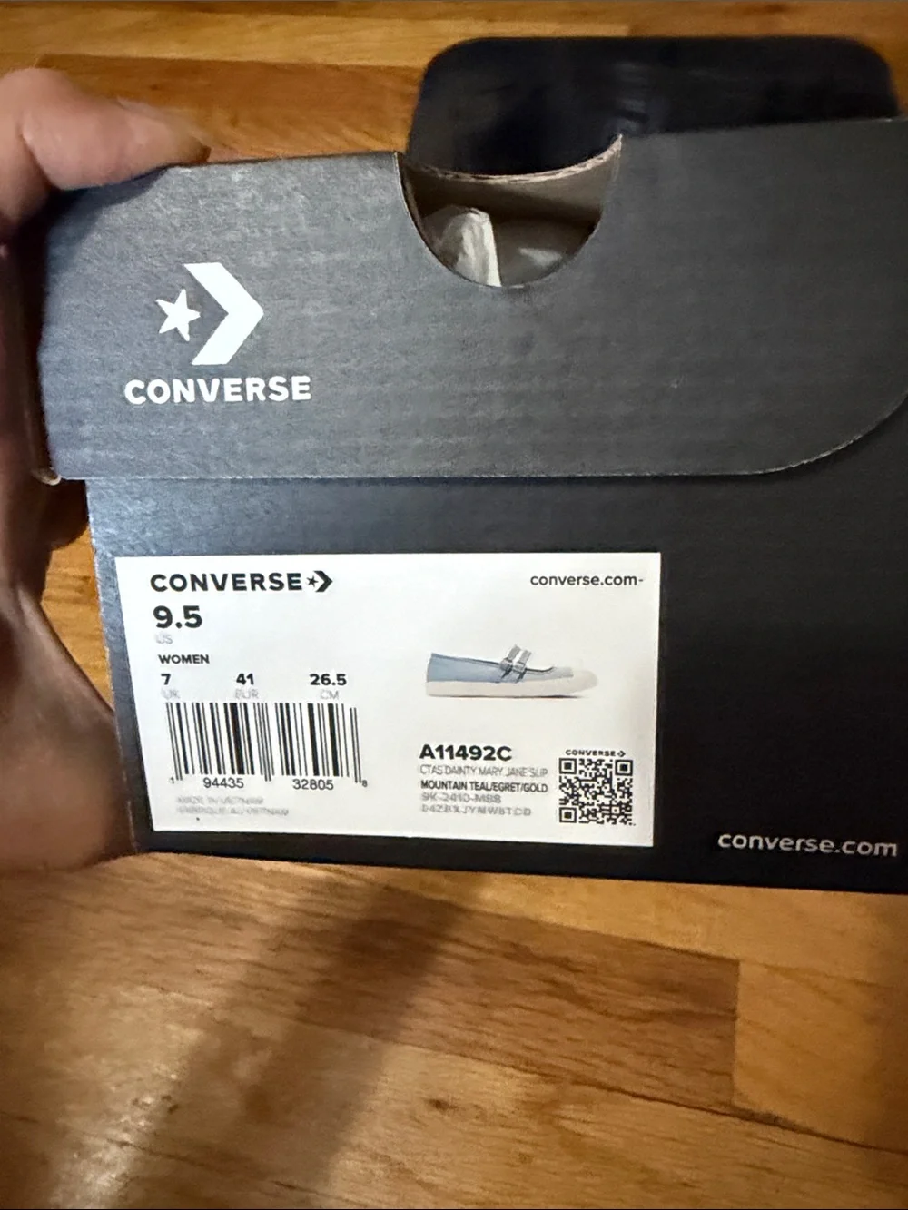 Converse Women's Double-Strap Mary Jane in Light Blue and White